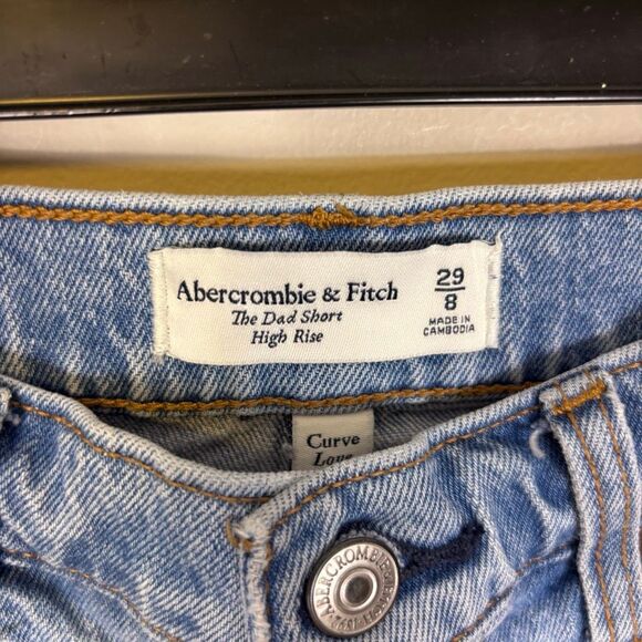 Abercrombie & Fitch The Dad Shorts High Rise Curve Love Jean Shorts 8 - Picture 5 of 6